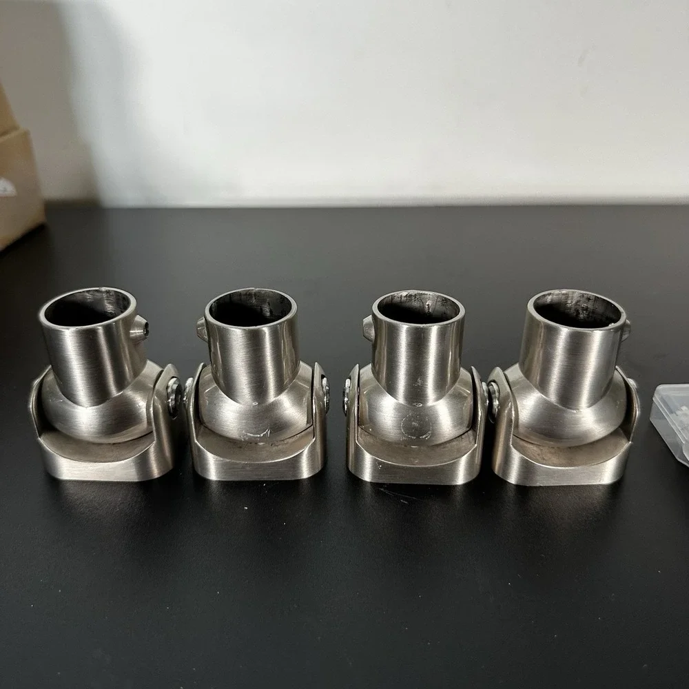 4 Pack Swivel Shower Curtain Rod Bracket Brushed Nickel Sloped Ceiling